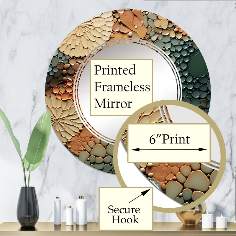 Salow - Miroir mural rond moderne, 32 po x 32 po