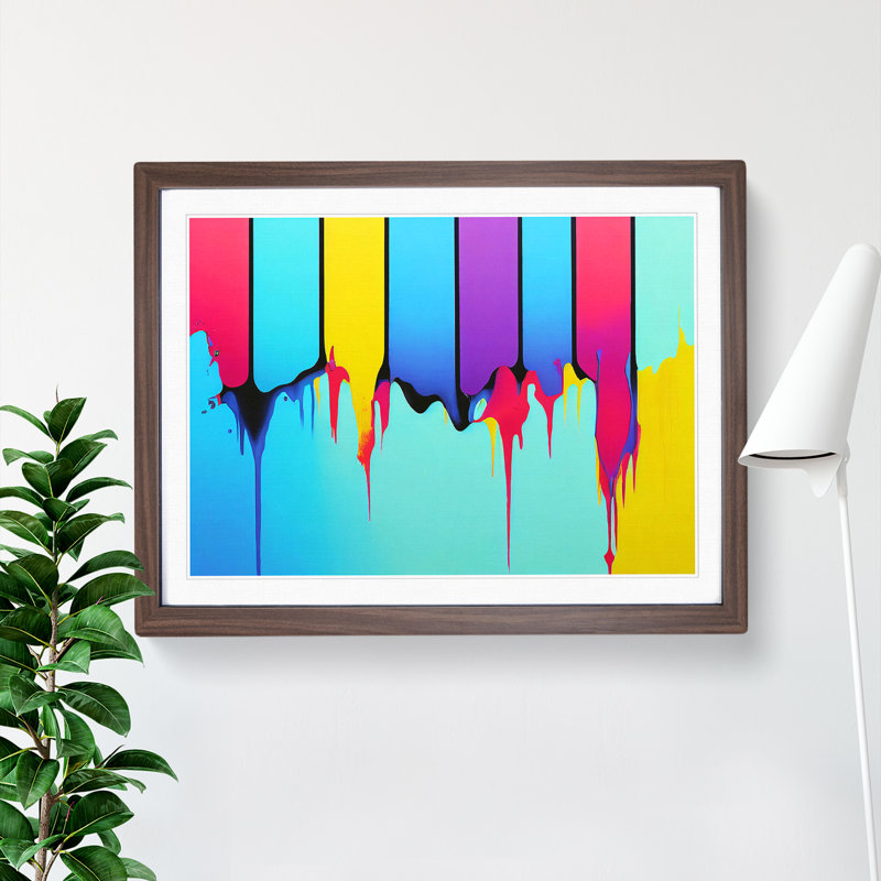 Stimulating Modern Abstract Art - Framed Print, 34cm H x 46cm W x 2cm D, Walnut