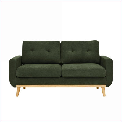 Canapé-causeuse pour le salon, pieds en bois capitonnés de style Mid-Century de 67,7 po | Polyester | Mid-Century moderne