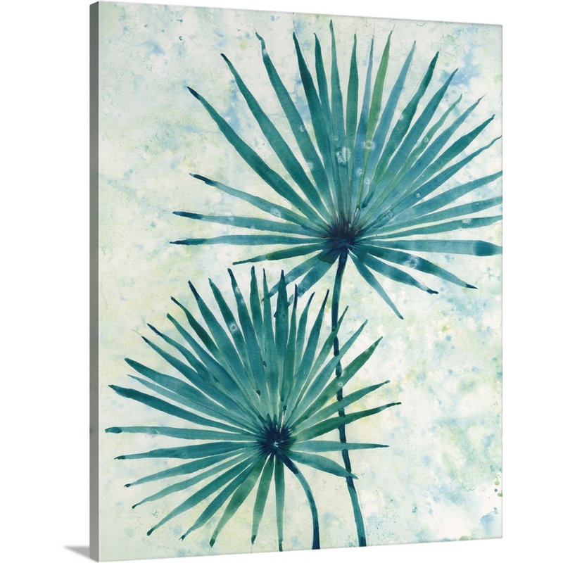 «Palm Leaves II», art mural sur toile, H 14 po x l 11 po, Toile tendue