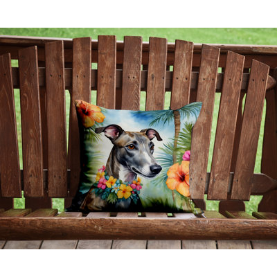 Greyhound Luau Throw Pillow
