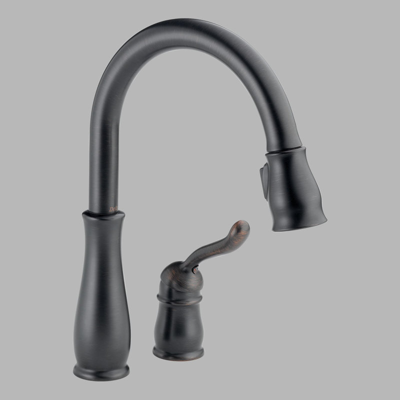 Leland Oil Rubbed Bronze Kitchen Faucet with Pull Down Sprayer, Traditional Single Hole Kitchen Sink Faucet, Single Handle, Venetian Bronze