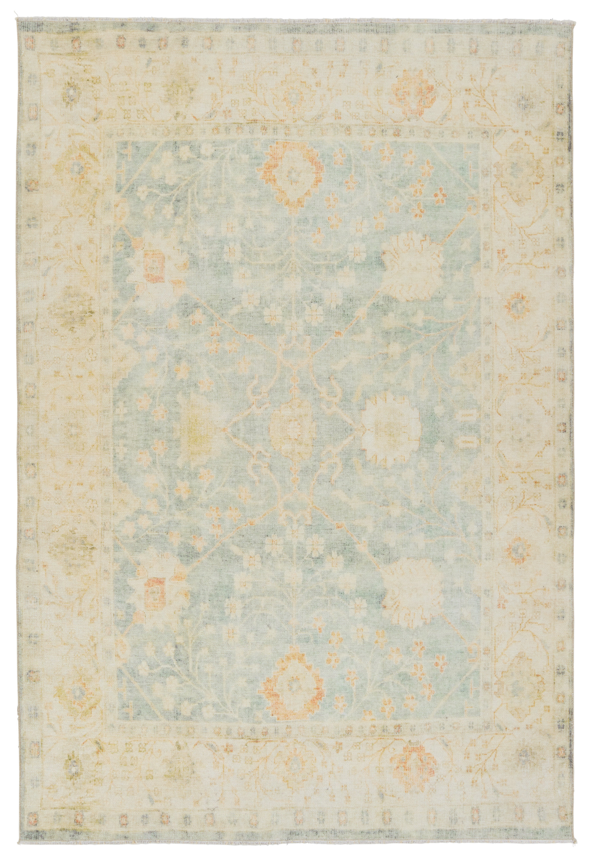 Bungalow Rose Yosgarth Striped Handmade Area Rug in Blue/Green/Orange ...