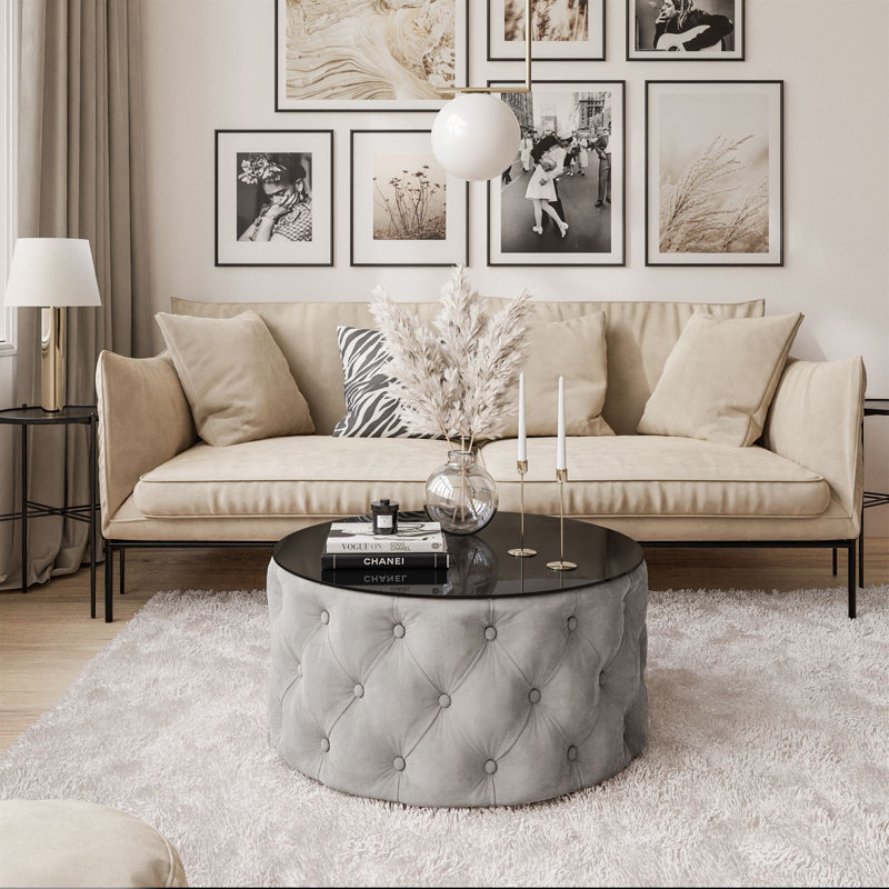 Diane Coffee Table, Black, Light Grey