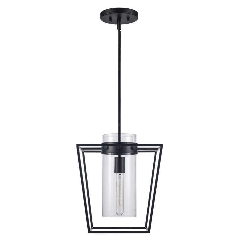 Mini-luminaire suspendu simple 1 lumière Nova, H 50,6 po x l 12 po x P 12 po, Noir