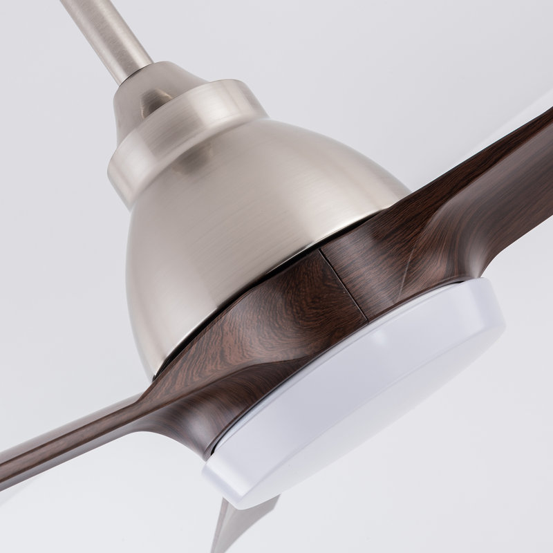 42 Inch 3 Blades Flush Mount Modern Ceiling Fan Light With Remote Control, Silver