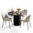 4 - Person Dining Table Sets With Round Table & 4 Upholstered Tweed Chairs-678658249