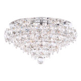 Baronet 4 Light 19in x 11in Flush Mount in Polished Stainless Steel with Clear Radiance Crystals
