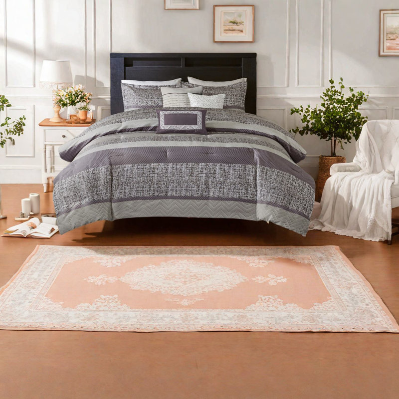 Ensembles de literie en jacquard luxueux, polyester mauve, style contemporain pour la maison