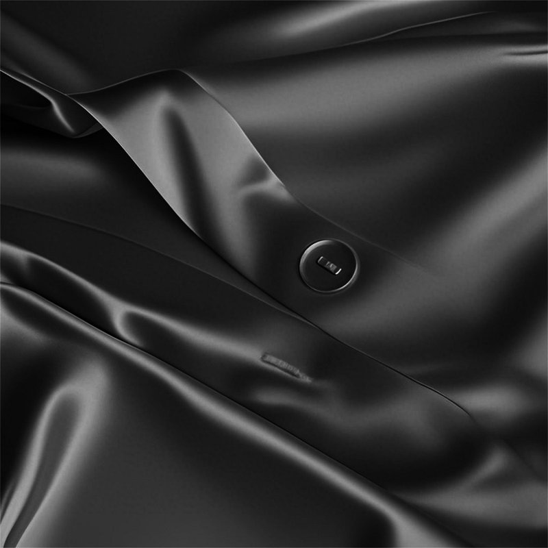 Silk No Pattern Duvet Cover, Single Duvet Cover, Black