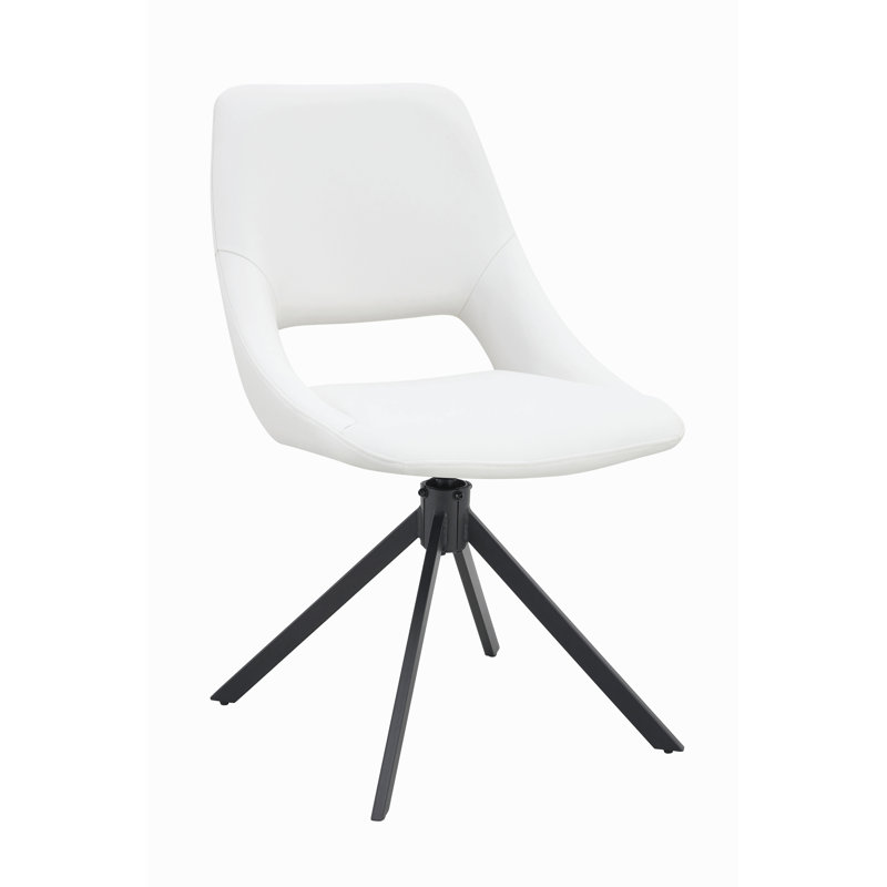 Ensemble de 4 chaises de salle à manger, chaise de salle à manger pivotante confortable, chaises de cuisine en métal avec cuir Goldmesh résistant aux égratignures et haut dossier (ensemble de 4)