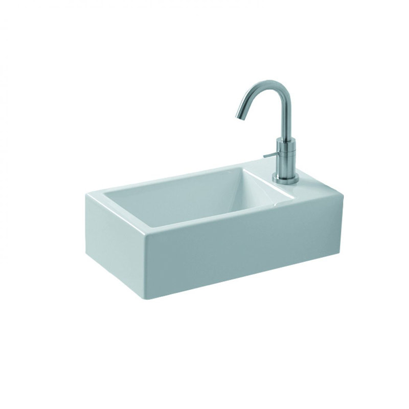 Lavabo de salle de bain mural en céramique 17,7 po Hox
