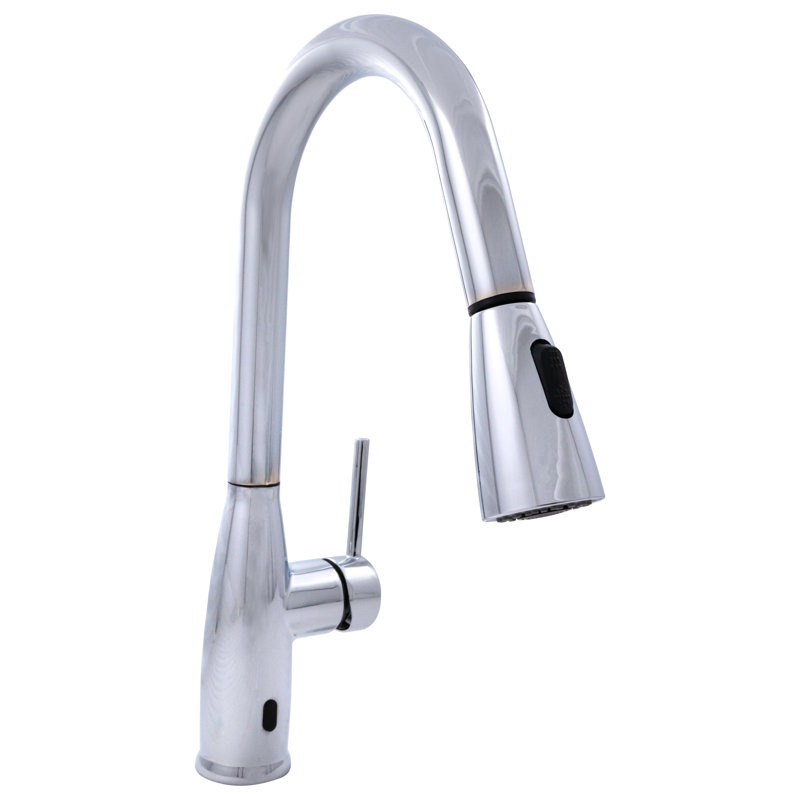 FlowCurve 1.5 in Centerset Touch Free Sensor Kitchen Faucet without Deckplate in Polished Chrome