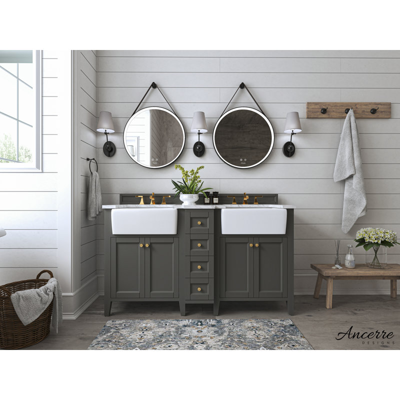 Adeline 60'' W Double Vanity, Sapphire Gray