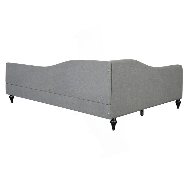 Lit de jour double en L pleine grandeur, lit de jour moderne, Gris