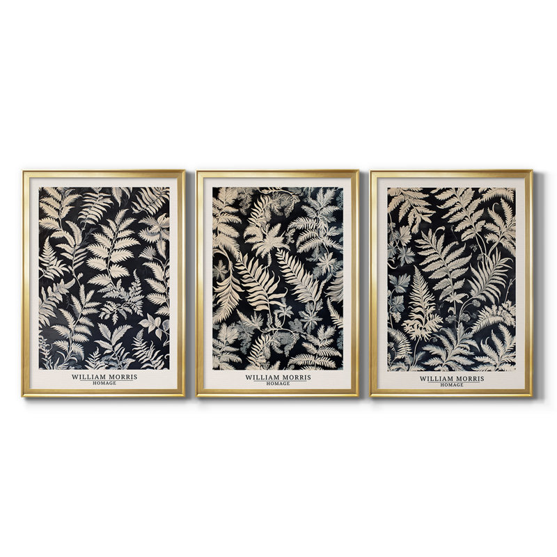 Collection sur toile encadrée personnalisée - 3 pièces, H 21 po x l 30 po, Doré