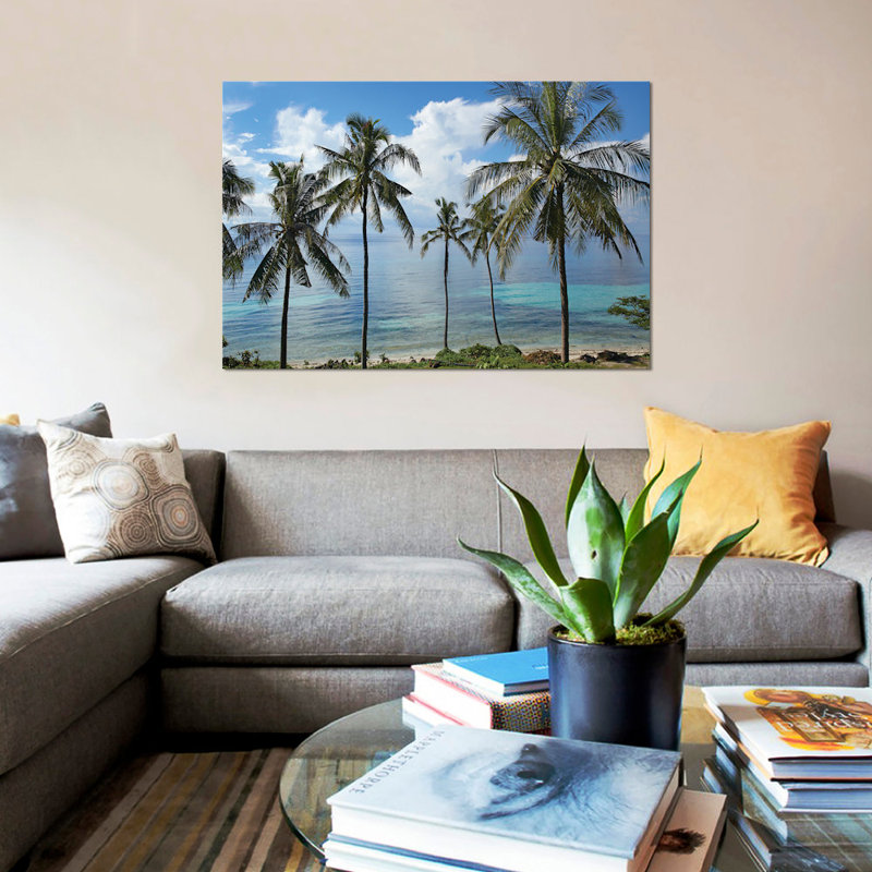 « coco palm trees, tapis bikini beach, panglao island, philippines », impression sur toile, H 8 po x l 12 po x P 0,75 po