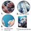 Impression sur toile monochrome, pieuvre bleue et blanche-1364553512-1364553526