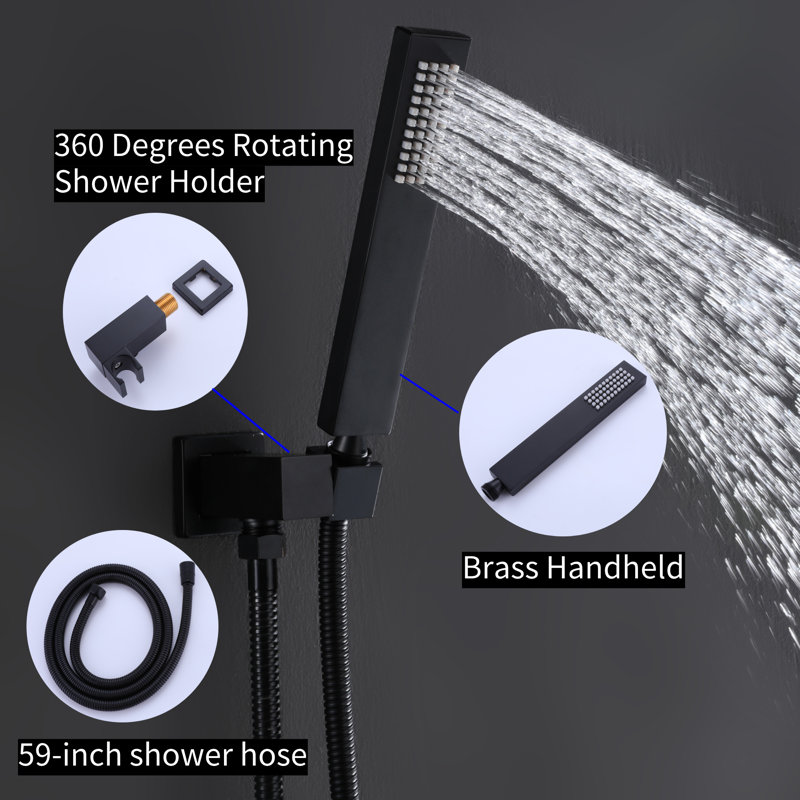 All-In-One Kit with Rough in-Valve, Matte Black