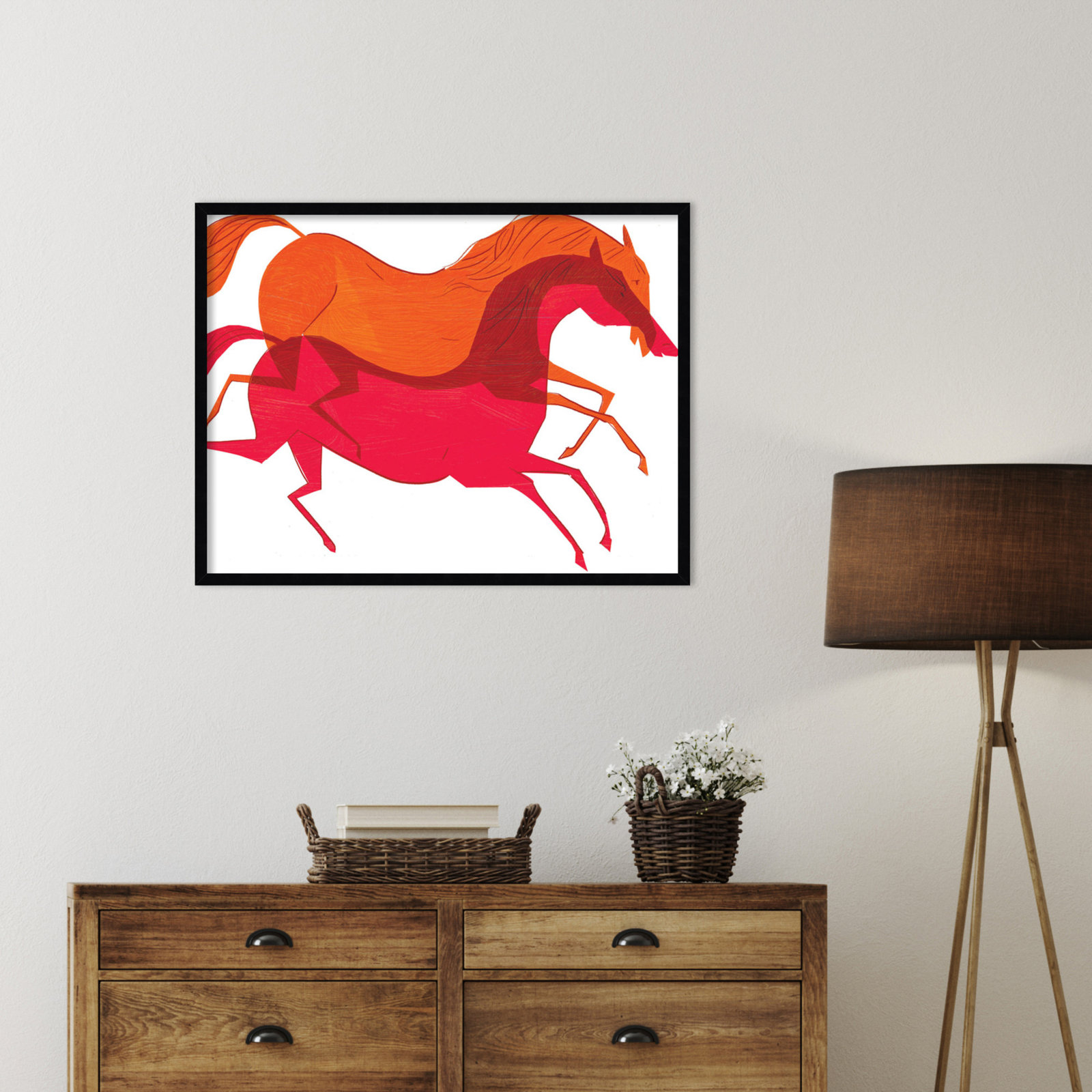 Horses Print by Richard A. Allen, Black, 26" H x 33" W