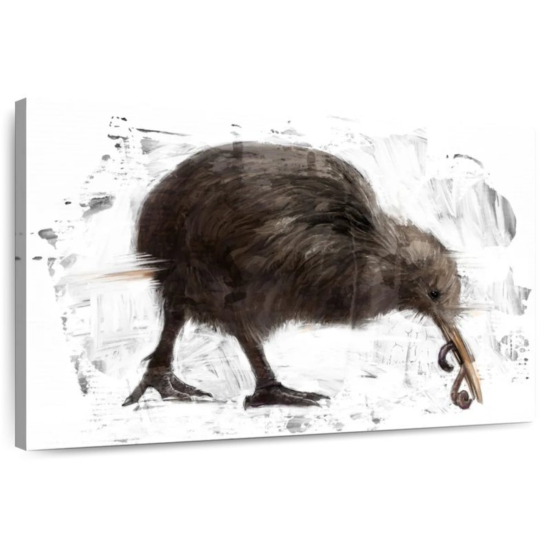 Kiwi With Worm, 32" H x 48" W