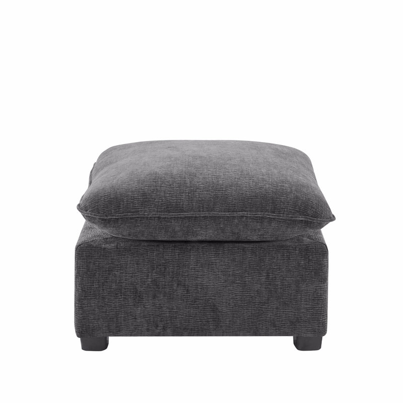 Module de repose-pieds pour canapé modulaire modulaire, assise large, chenille, Gris