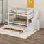 Lit superposé simple TG avec lit gigogne, escalier de rangement, garde-robe et 3 tiroirs, structure de lit superposé en bois de pin peu encombrant-127425805