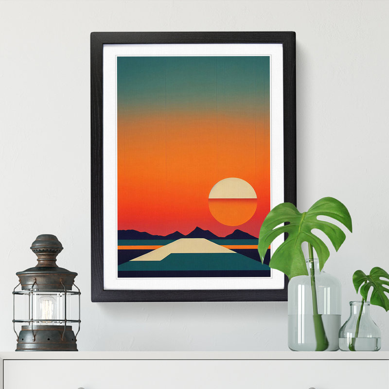 Sunset Minimalism Vol.3 - Picture Frame Print, Black, 64cm H x 25cm W x 2cm D