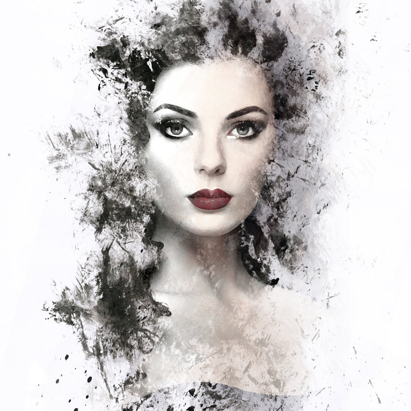 Brunette Woman - Wrapped Canvas Painting, 51cm H x 51cm W x 3.8cm D