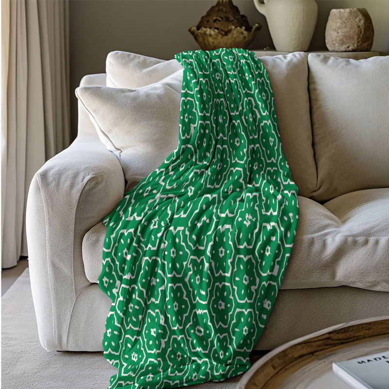 Green Shapes - 1 pièce Sherpa Premium couverture 0169, L 50 po x L 60 po
