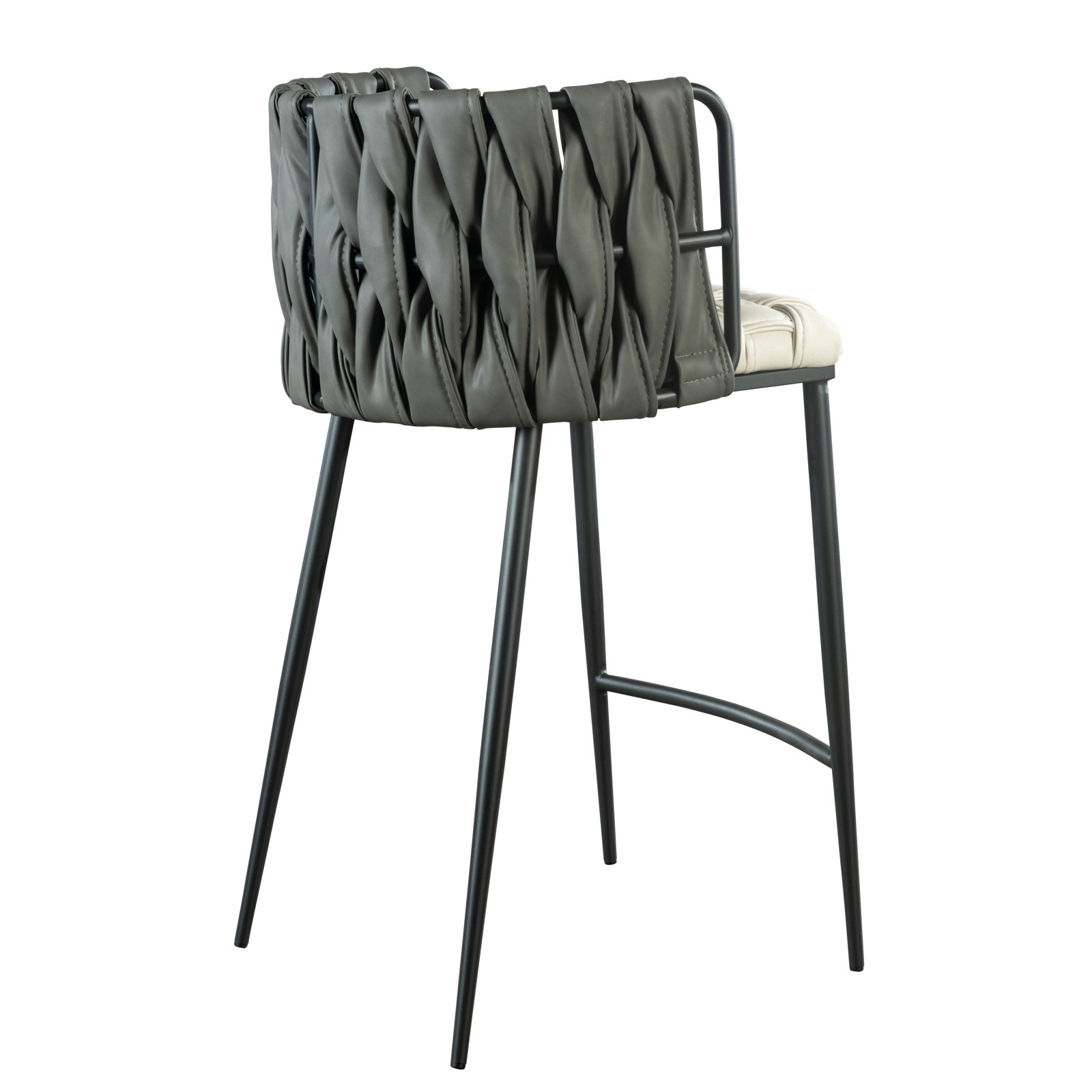 Tyrone 27" Counter Stool, Gray/White, Black