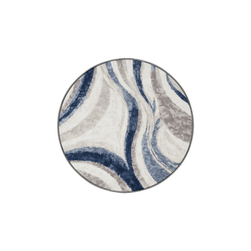 Tapis gris lavable à la machine, Rond 6 pi