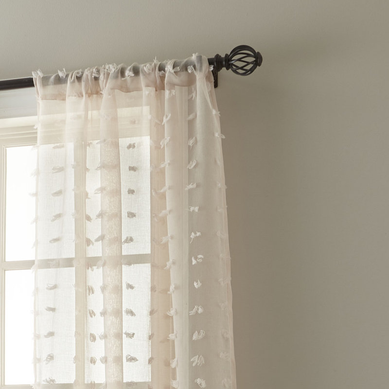 Paire de rideaux unis avec passe-tringle, Rosé