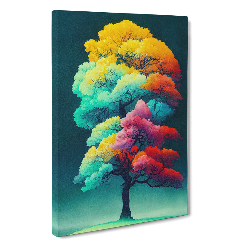 Wonderful Painted Tree No.2 - Wrapped Canvas Print, 60cm H x 40cm W x 3cm D