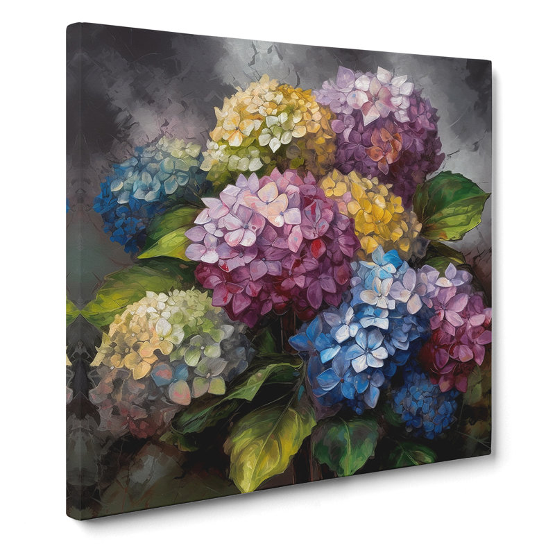 Hydrangea Expressionism - Wrapped Canvas, 35cm H x 35cm W x 3cm D