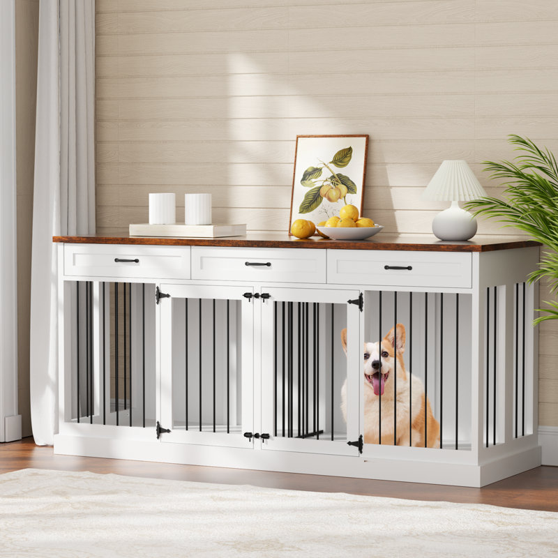 Caisse pour animaux avec 2 portes, Blanc