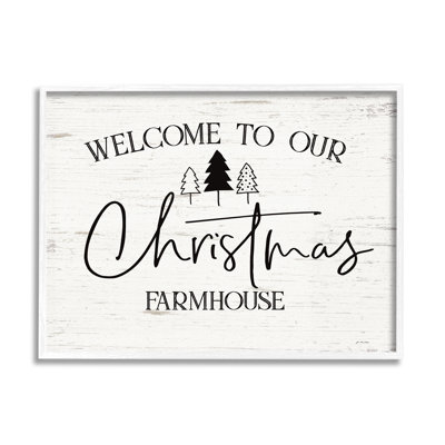 «Welcome Christmas Farmhouse Text Rustic Countryside Design», estampe numérique encadrée par Jo Moulton