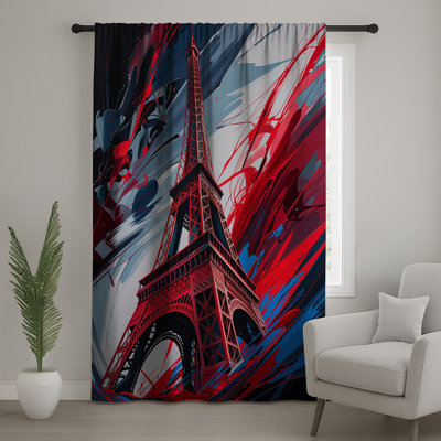 Rideaux de fenêtre Eiffel, voilages et rideaux occultant - 1 panneau