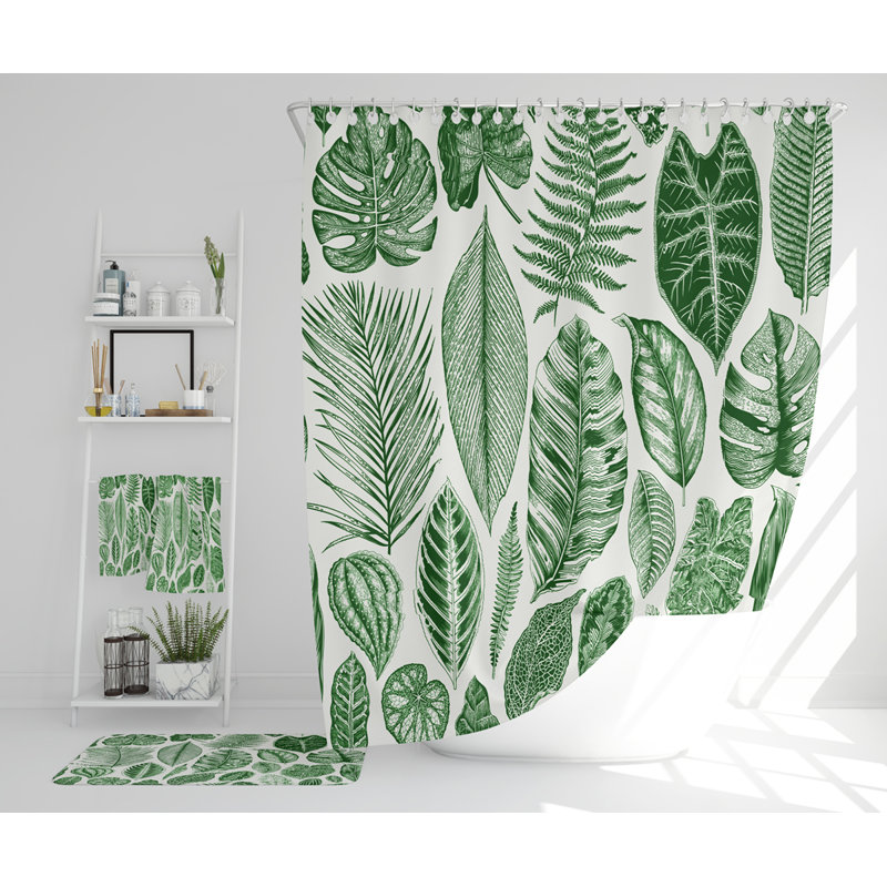 Neevin Polyester Shower Curtain Set