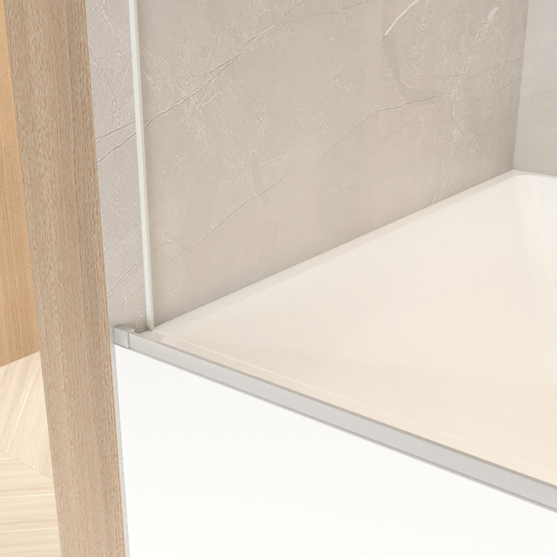 Porte de douche 66 "H 66", verre 5/16 "8mm, structure en acier inoxydable en nickel brossé, largeur réglable, ouverture réversible, imperméable et bris - Structure haute avec installation, performance