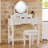 Compact Makeup Vanity Table with Reversible Mirror