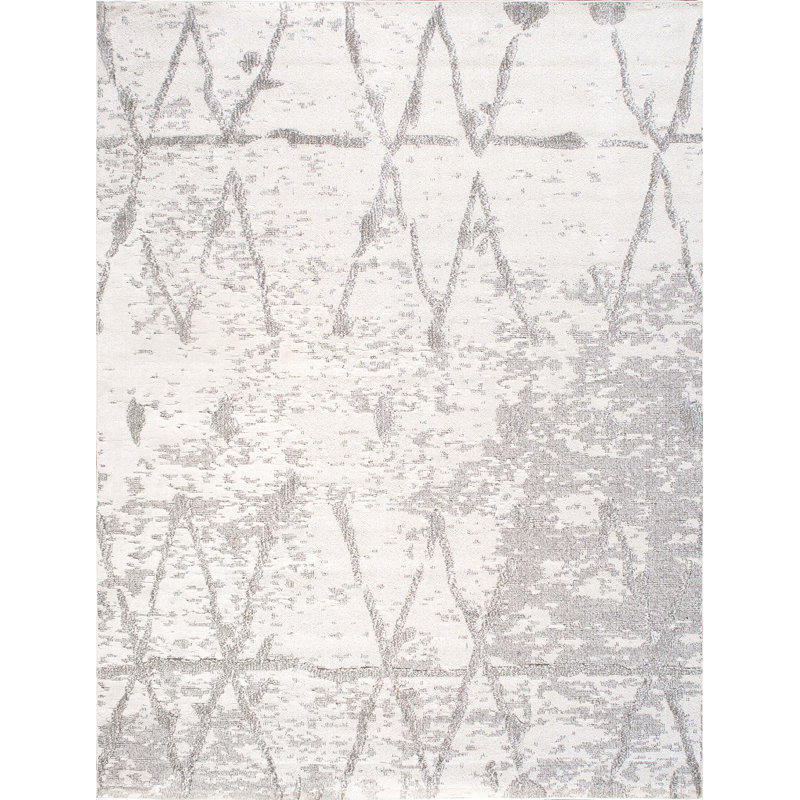 Sutton Ivory Geometric 12' x 15' Stain-Resistant Synthetic Rug
