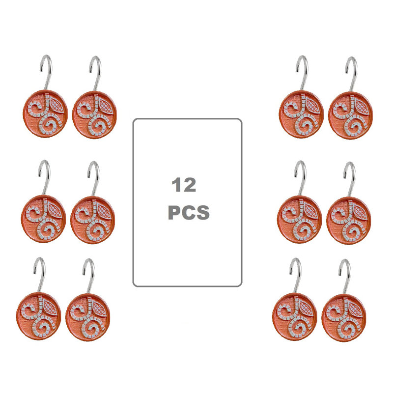 Joyce Orange 12pc Shower Hooks