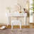 40" Modern Vanity Table Set With Mirror Touch Screen Lighted Mirror, Dressing Table And Cushioned Stool Set With 2 Large Drawers, White