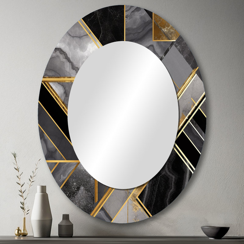 Maubray - Miroir abstrait en métal, 43 po x 33 po