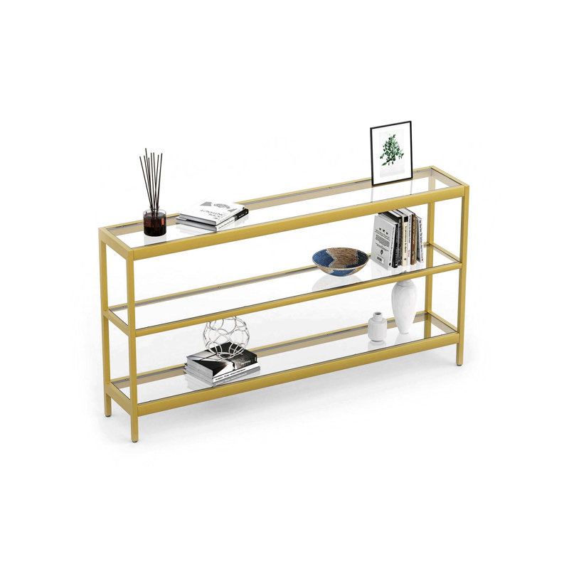 Console Evajoy, Doré, H 29,33 po x l 55,12 po x P 10 po, Doré