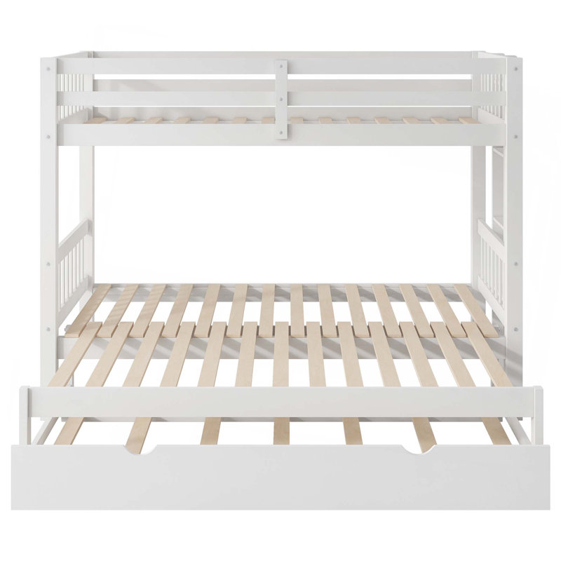 Lit superposé simple au-dessus d'un lit gigogne, Blanc