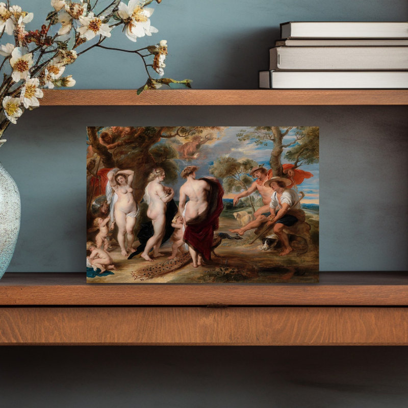 The Judgment Of Paris Classic Wall Art Print by Peter Paul Rubens - 1 Piece Wrapped Canvas Wall Art, 30.48cm H x 45.72cm W