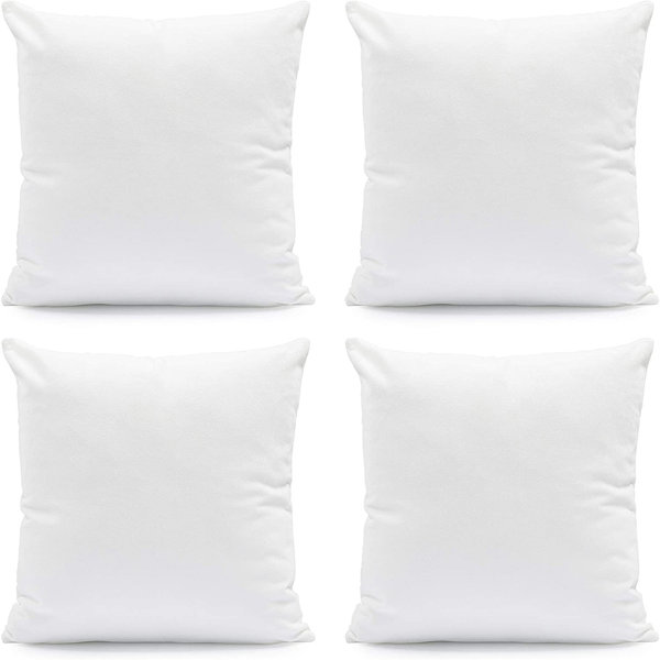  Nestl Plain Throw Pillows 18x18 Inches Decorative Pillow  Insert Square Throw Pillow Inserts 4 Pack Premium Down Alternative  Polyester Pillow Cushion Sham Stuffer for Couch Sofa Bed - Set of 4 