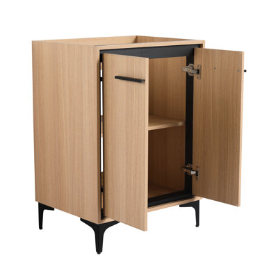 Meuble-lavabo de 24 po sans lavabo supérieur - Armoire élégante au design américain, bois d'ingénierie pour rangement moderne
